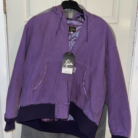 NEEDLES ZIP HOODED WORKJACKET PURPLE